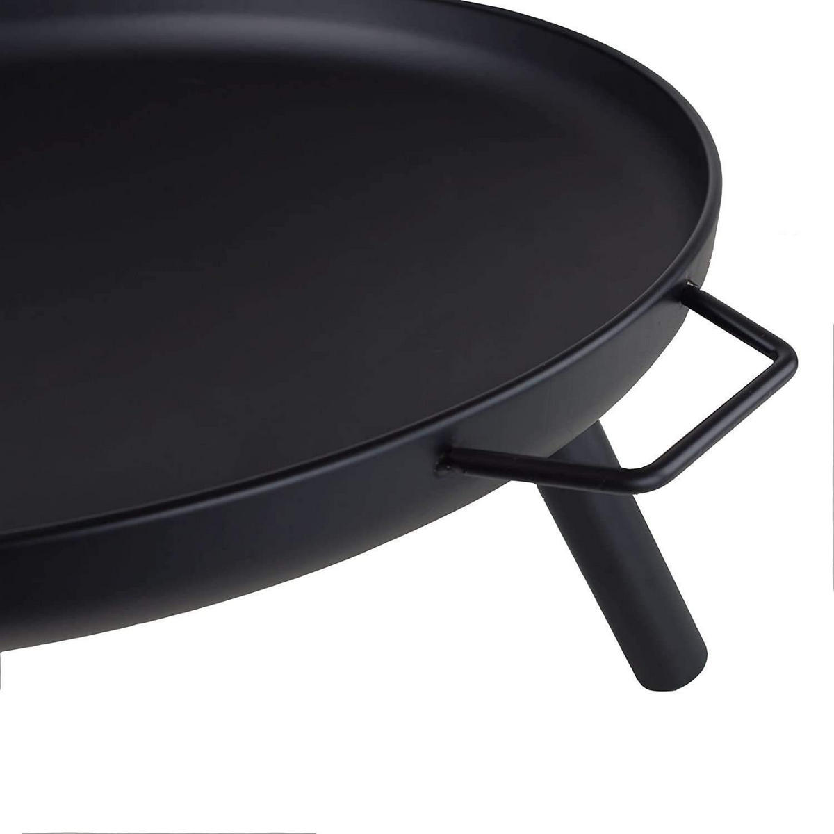 FEUERSCHALE Schwarz Metall Ø60cm mit Griffen, Feuerkorb, Gartenschale, Feuerstelle, Outdoorfeuer, Terrassenfeuer, Gartenheizung, Lagerfeuerstelle - Schwarz, Metall (62/30/62cm) - Resch