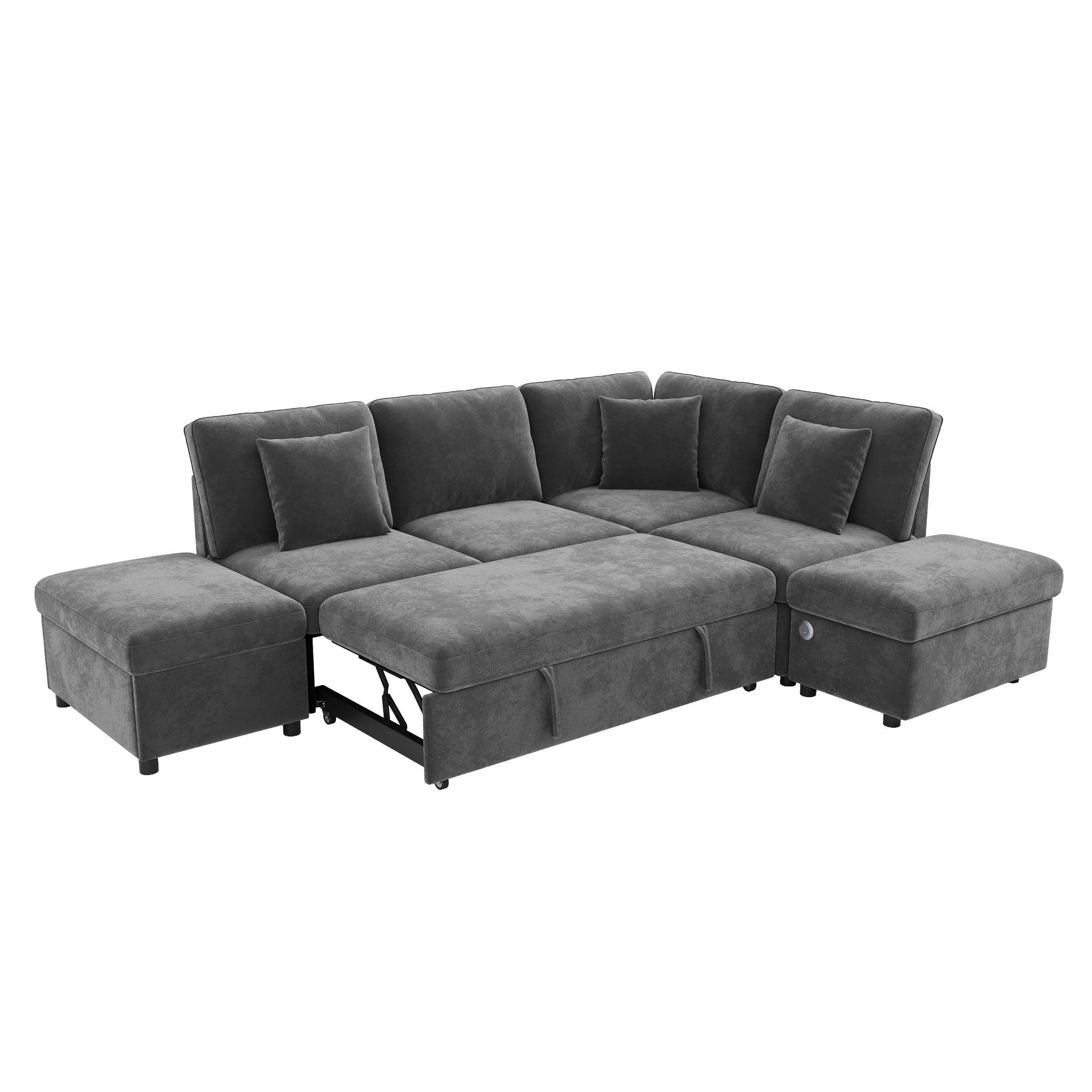 Evryae Ecksofa Grau 247.5x172 cm