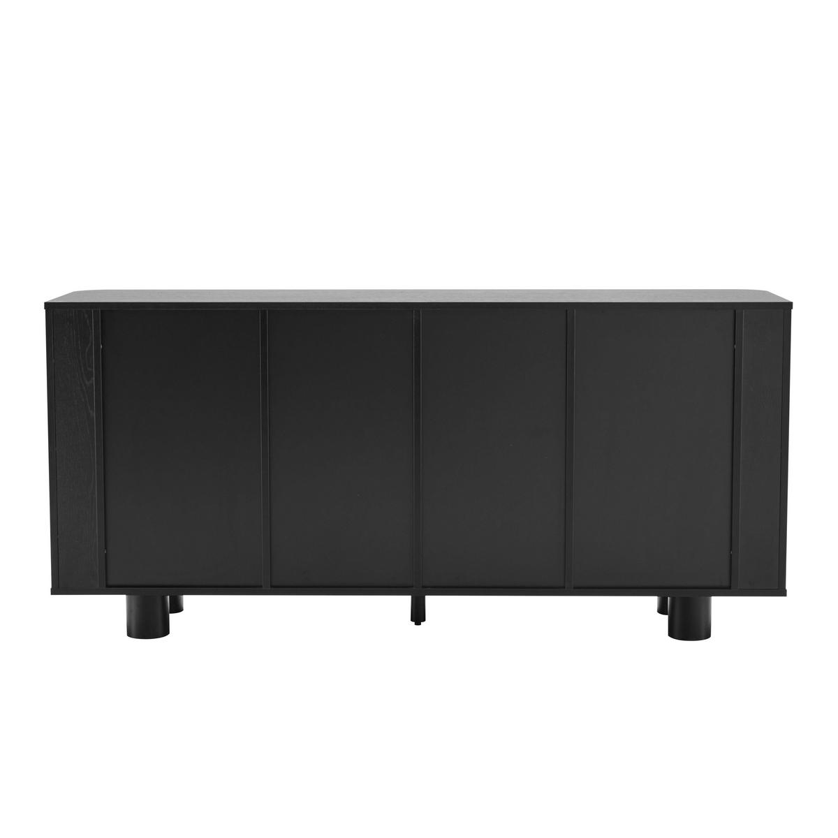 SIDEBOARD 160 cm, schwarzes Holz - Schwarz, Holz (40/75/160cm) - Oviala