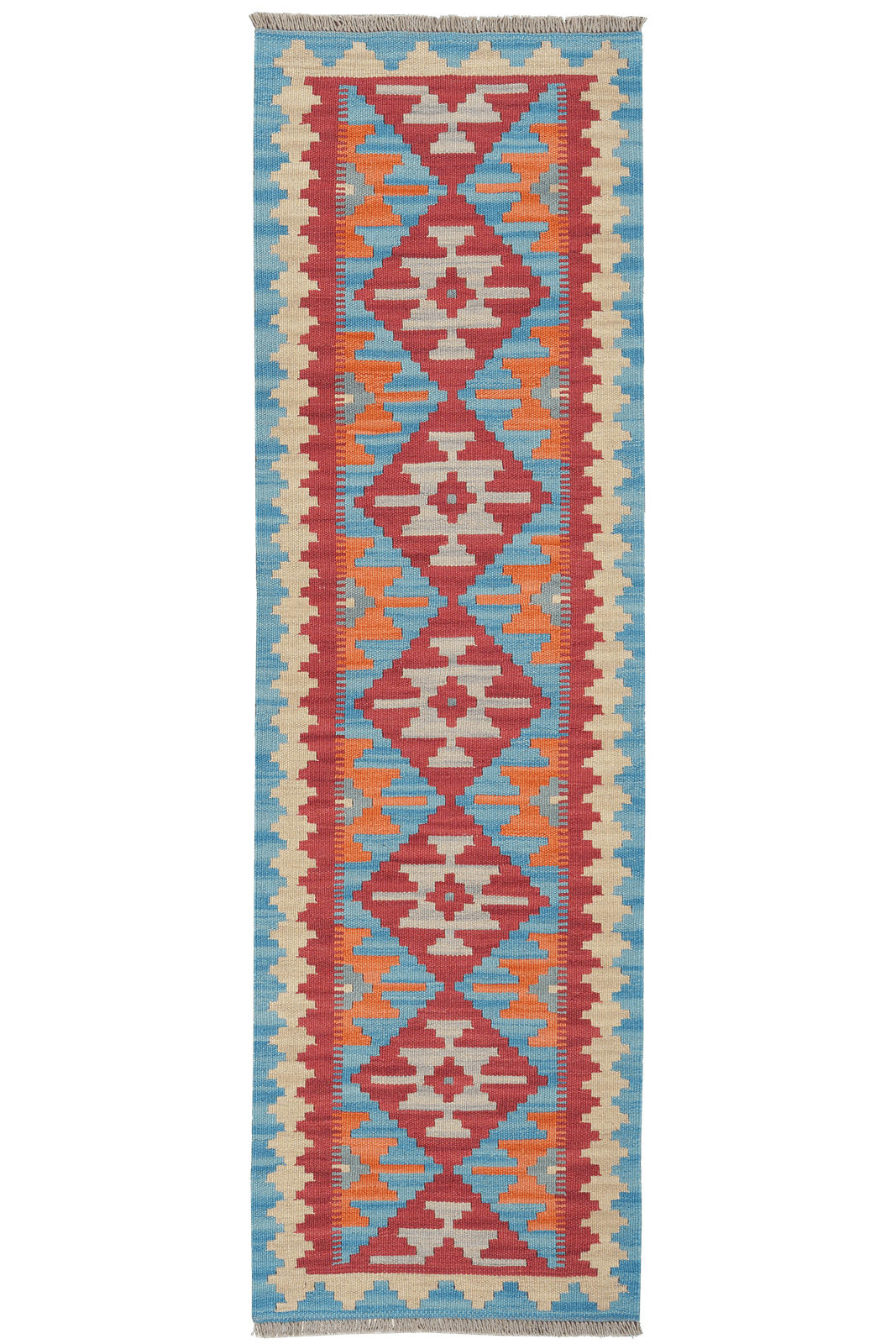 KELIM-LÄUFER handgewebt Gashgai Rot 192/58 cm Schurwolle - Rot, Textil (58/192cm) - Looma