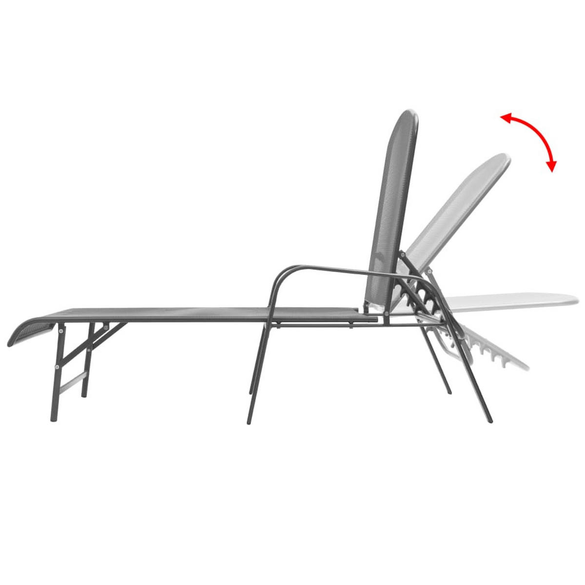 SONNENLIEGE Stahl Anthrazit - Anthrazit, Metall (183/103/66cm) - vidaXL