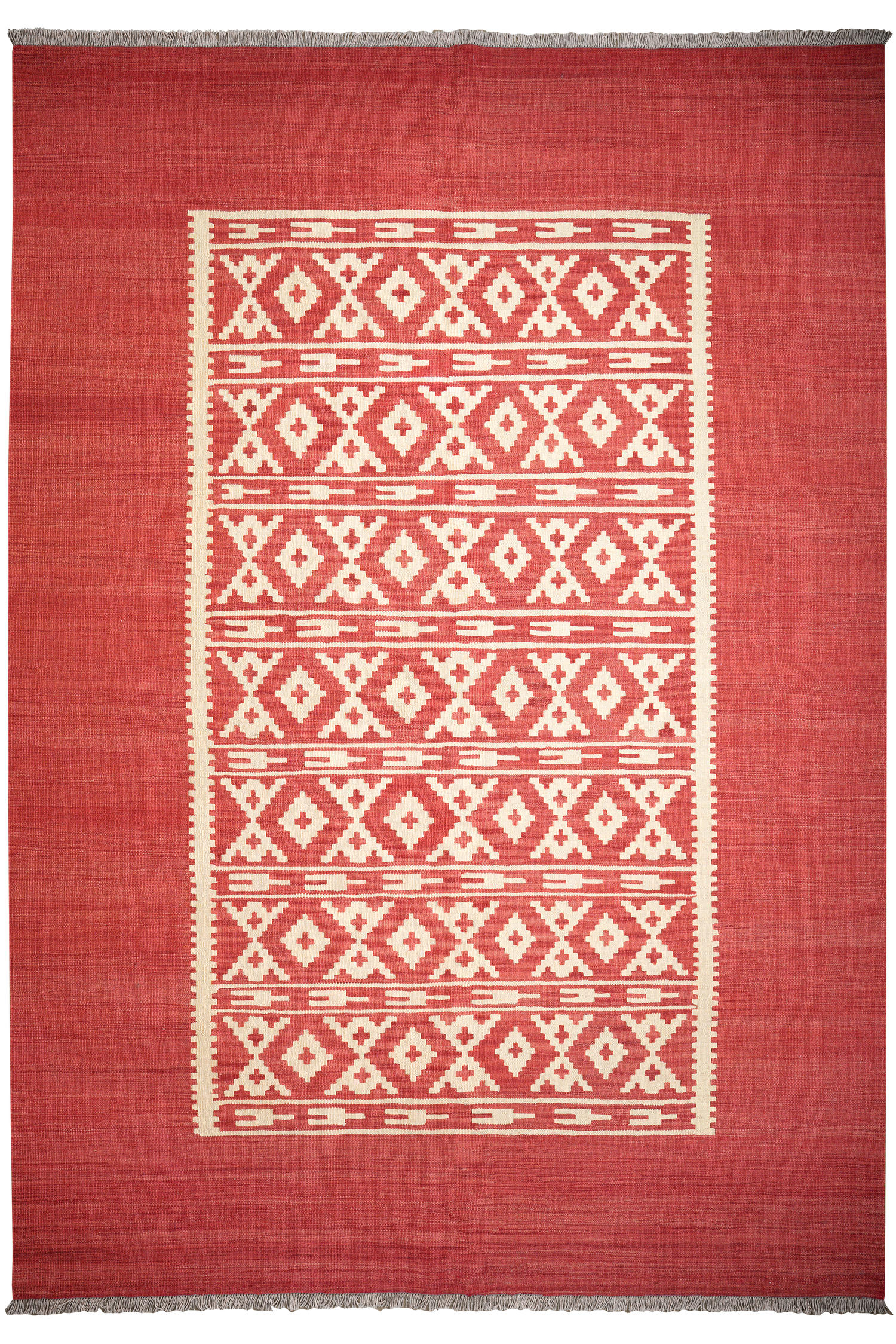 HANDWEBTEPPICH Gashgai Kelim Rot 298/207 cm Schurwolle - Rot, Textil (207/298cm) - Looma