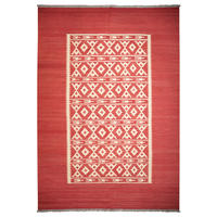 HANDWEBTEPPICH Gashgai Kelim Rot 298/207 cm Schurwolle - Rot, Textil (207/298cm) - Looma