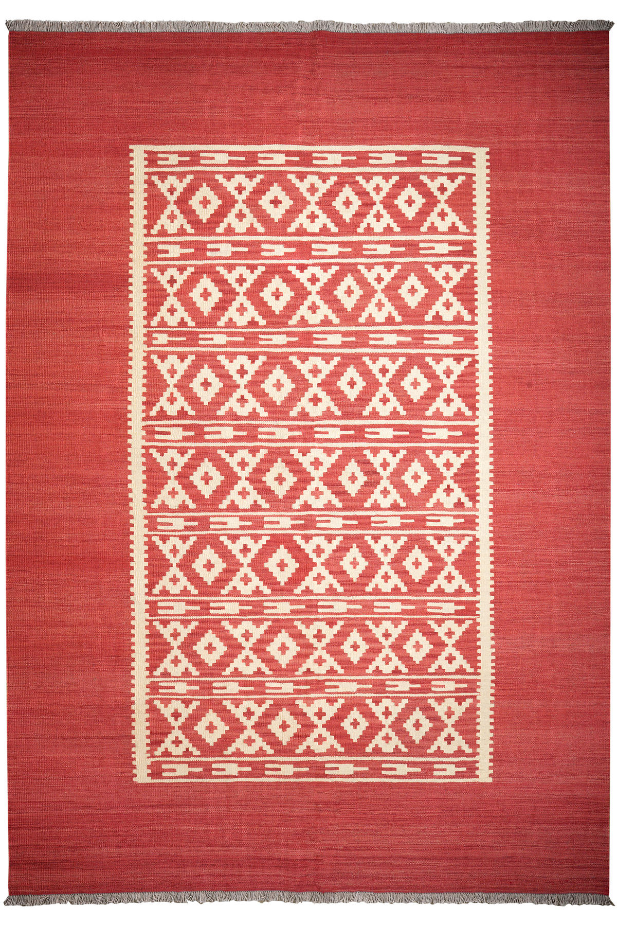 HANDWEBTEPPICH Gashgai Kelim Rot 298/207 cm Schurwolle - Rot, Textil (207/298cm) - Looma