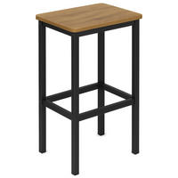 BARHOCKER Schwarzstahl Hellbraun 40/30/65 cm - Hellbraun/Schwarz, Holzwerkstoff/Metall (40/65/30cm) - Begryf