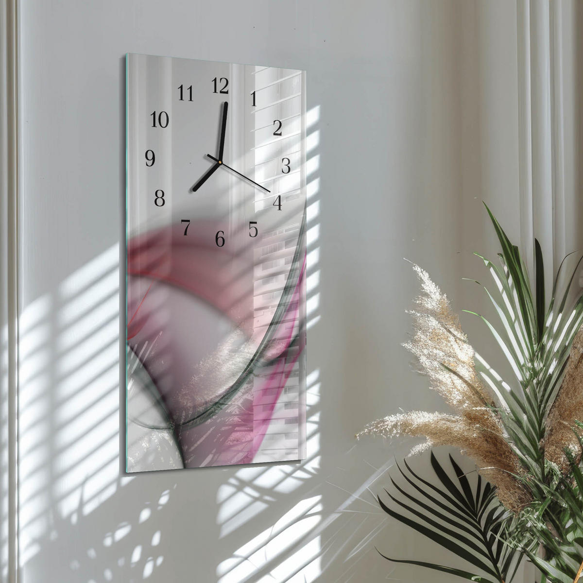 WANDUHR 30x60 cm - Schiff - Rot, Glas (30/60/0.4cm) - TULUP