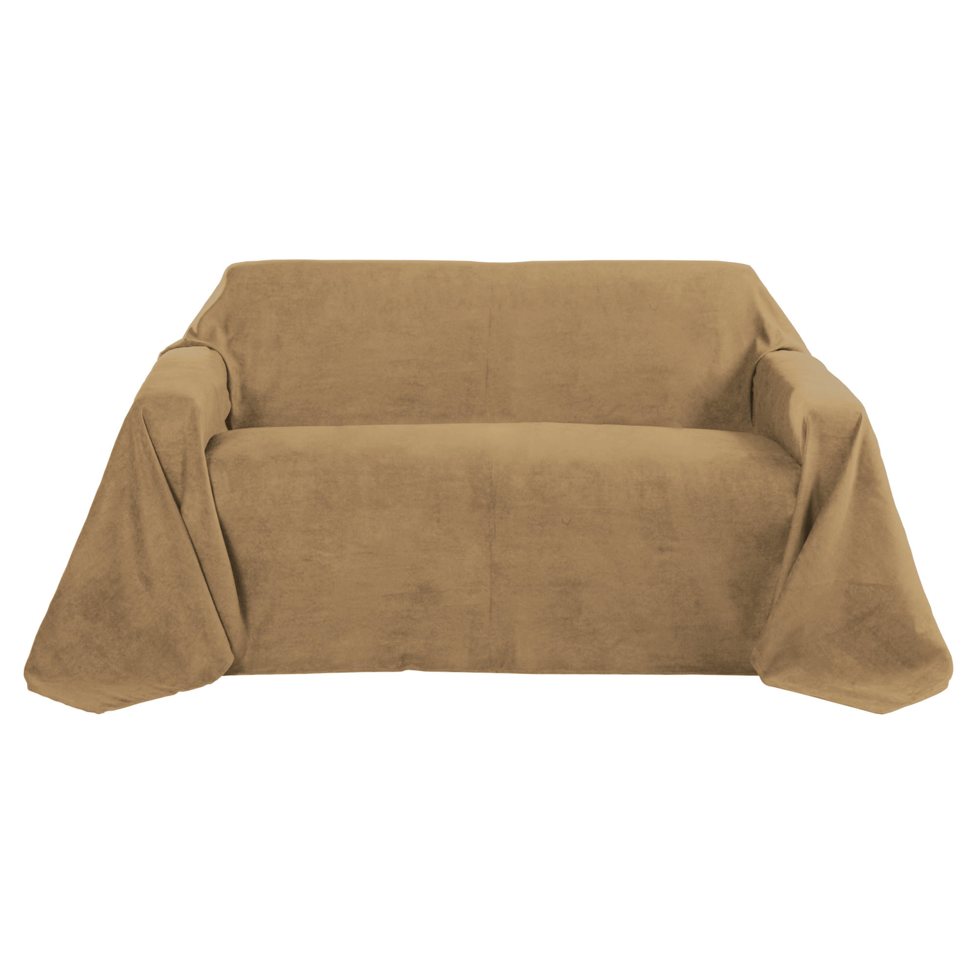 TAGESDECKE Romantica Wildleder Optik 210/280 cm Hellbraun - Braun, Textil (210/280cm) - Beautissu 