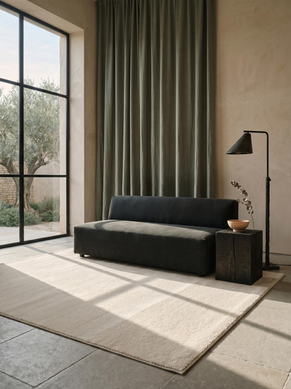 KURZFLORTEPPICH Antirutsch Uni RUTOR Polyester Beige 120 x 160 cm - Beige, Textil (120/160cm) - KADIMA DESIGN