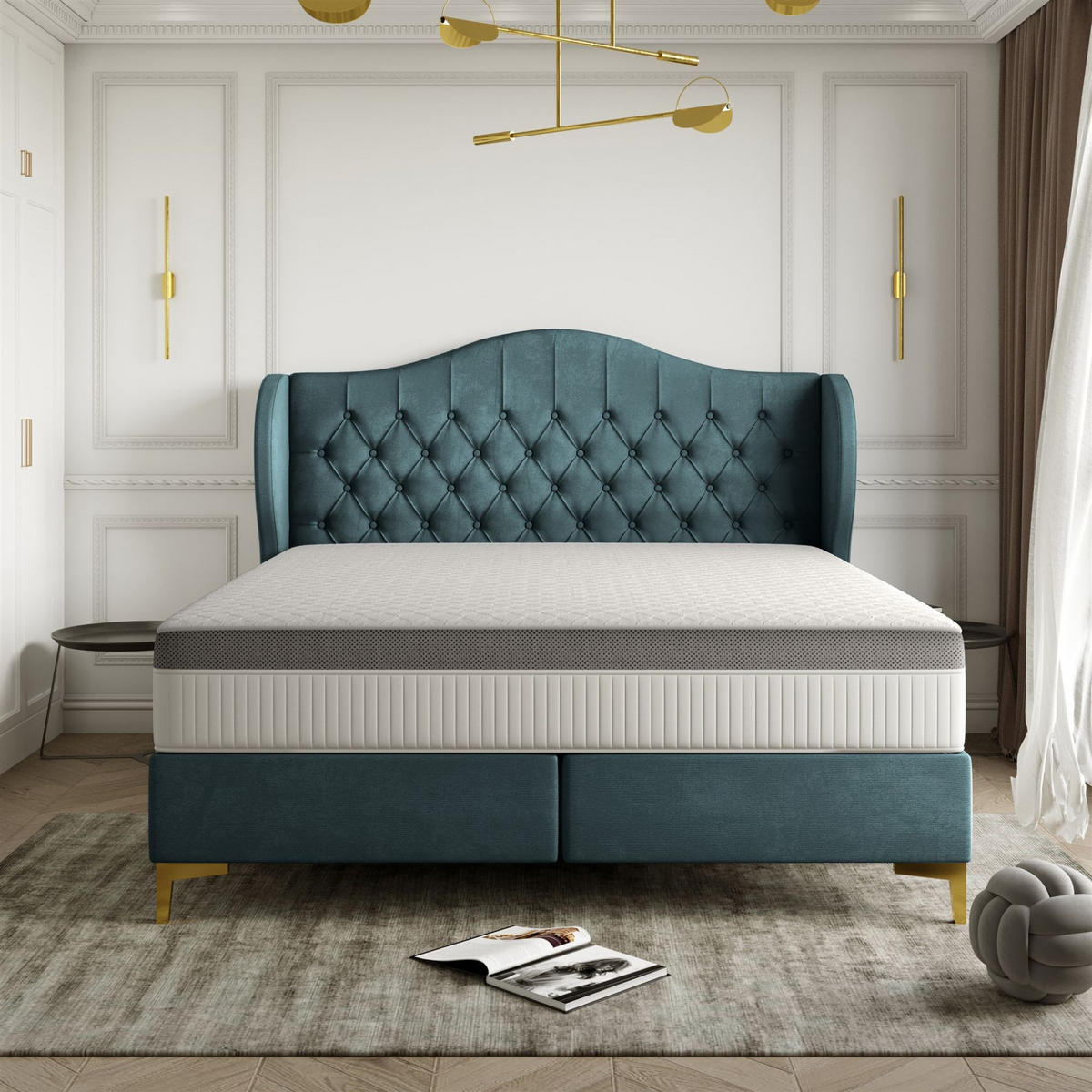 POLSTERBETT Pelagio In Whisper - Blaugrau, Holzwerkstoff/Textil (160/200cm) - Fun Möbel