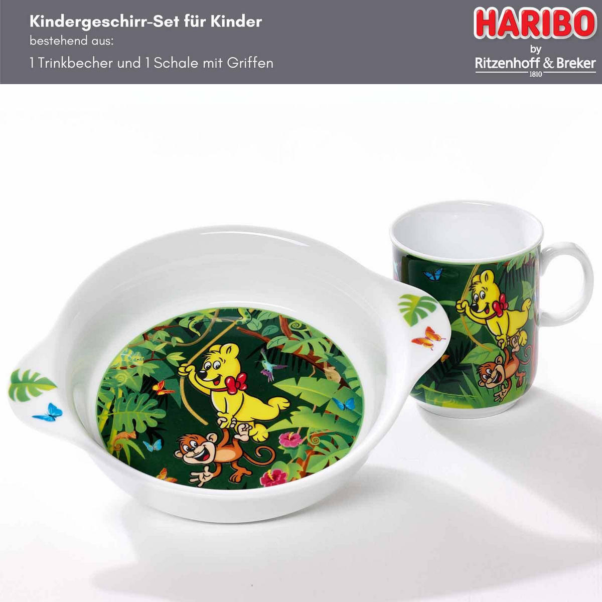KINDERGESCHIRR-SET Haribo Jungle bunt - Multicolor, Keramik (1/1/1cm) - Ritzenhoff Breker