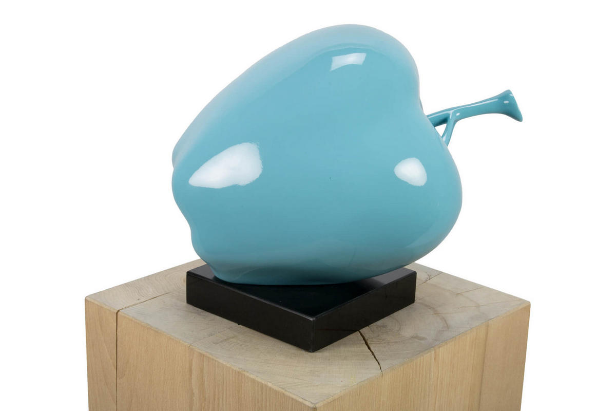 SKULPTUR Blau 32/31 cm - Blau/Schwarz, Stein (3/31/24cm) - KUNSTLOFT