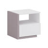 NACHTTISCH – 1 Schublade und 1 Fach – Weiß und Taupe – NAPOLI II - Braun, Holz (46.4/43/39cm) - Vente-Unique