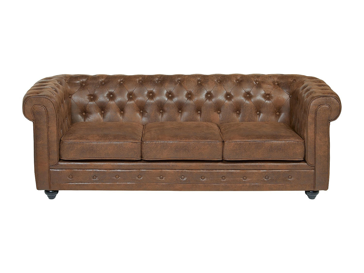 SOFA ohne Schlafmöglichkeit - 3 Personen - Stoff, Stoff - Braun - - Braun, Textil (206/72/88cm) - Vente-Unique