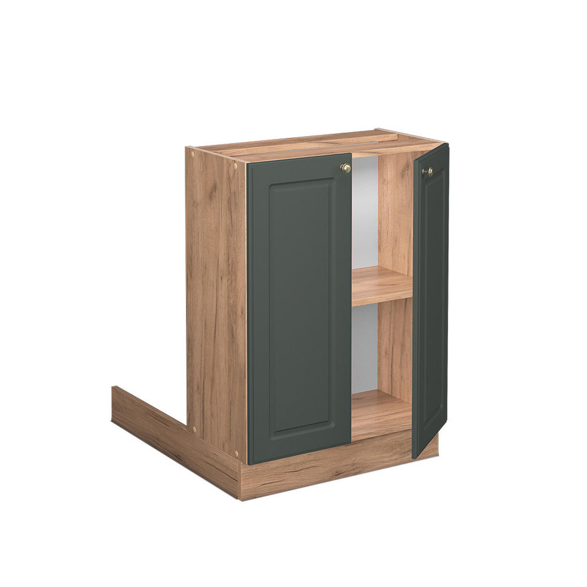 KÜCHENINSEL Fame-Line Grün-Gold Landhaus 60 cm ohne AP - Honigeiche/Grün, Holzwerkstoff (60/82/30cm) - Vicco