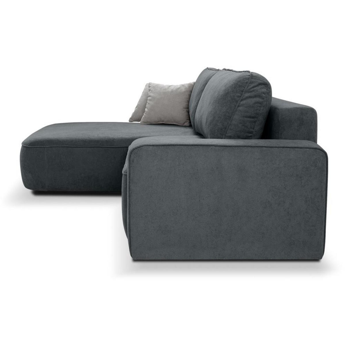 ECKSCHLAFSOFA Torre dunkelgrau velours links - Dunkelgrau, Textil (258/171cm) - Beautysofa