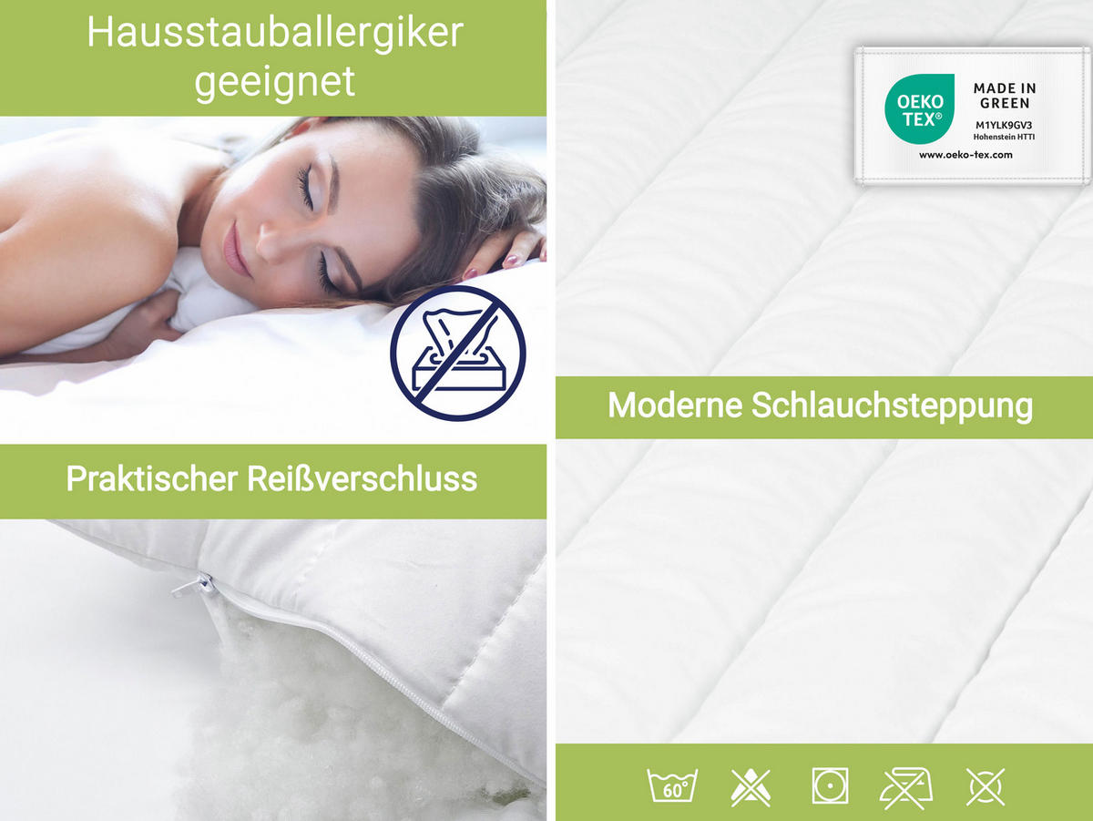 KOPFKISSEN, 80x80 cm, 100% Polyester, Weiß - Weiß, Textil (80/80cm) - Zollner