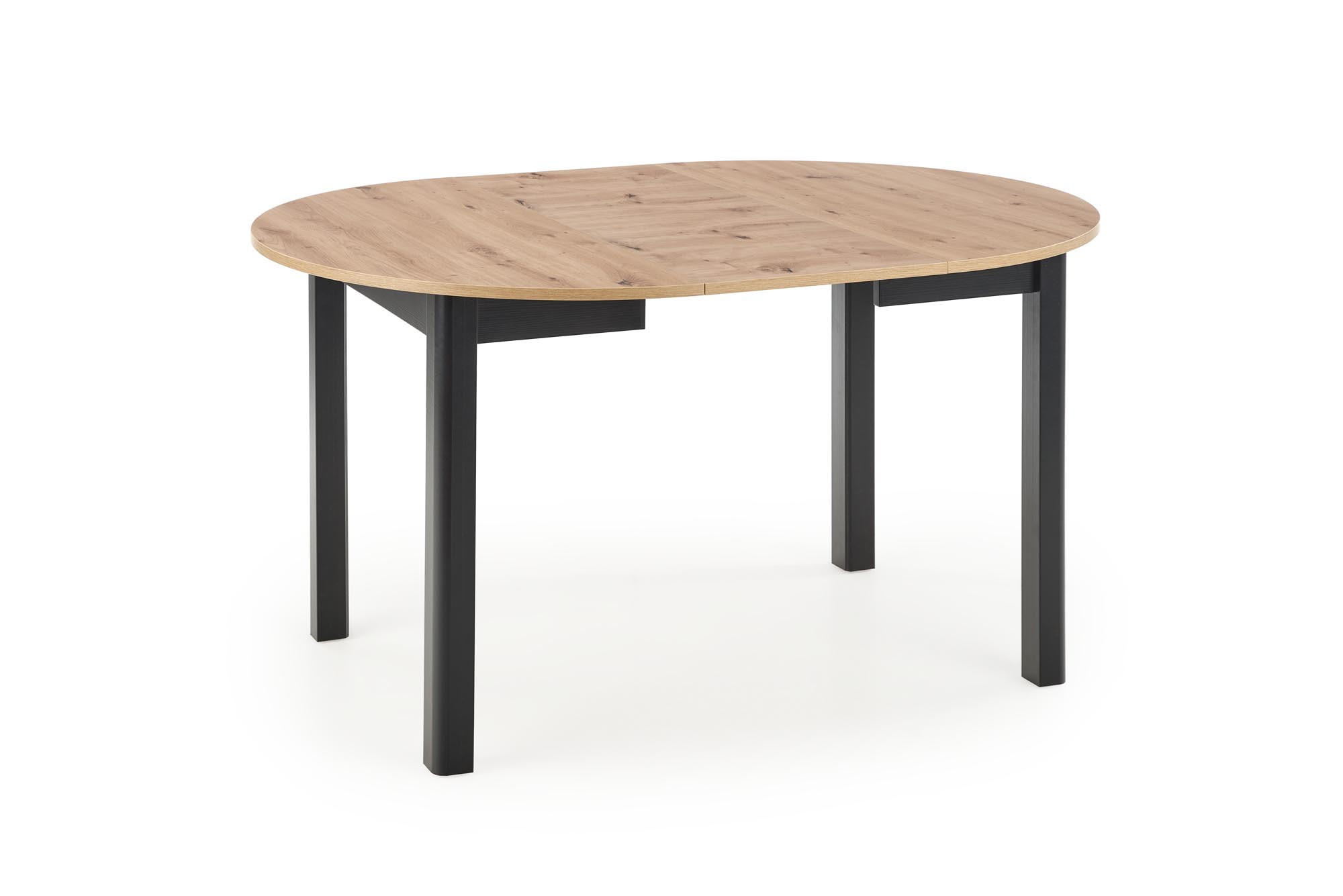 ESSTISCH rund Eiche Artisan - Schwarz ausziehbar - Schwarz/Eiche Artisan, Holzwerkstoff (102/102/76cm) - designimpex