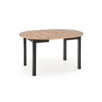 ESSTISCH rund Eiche Artisan - Schwarz ausziehbar - Schwarz/Eiche Artisan, Holzwerkstoff (102/102/76cm) - designimpex