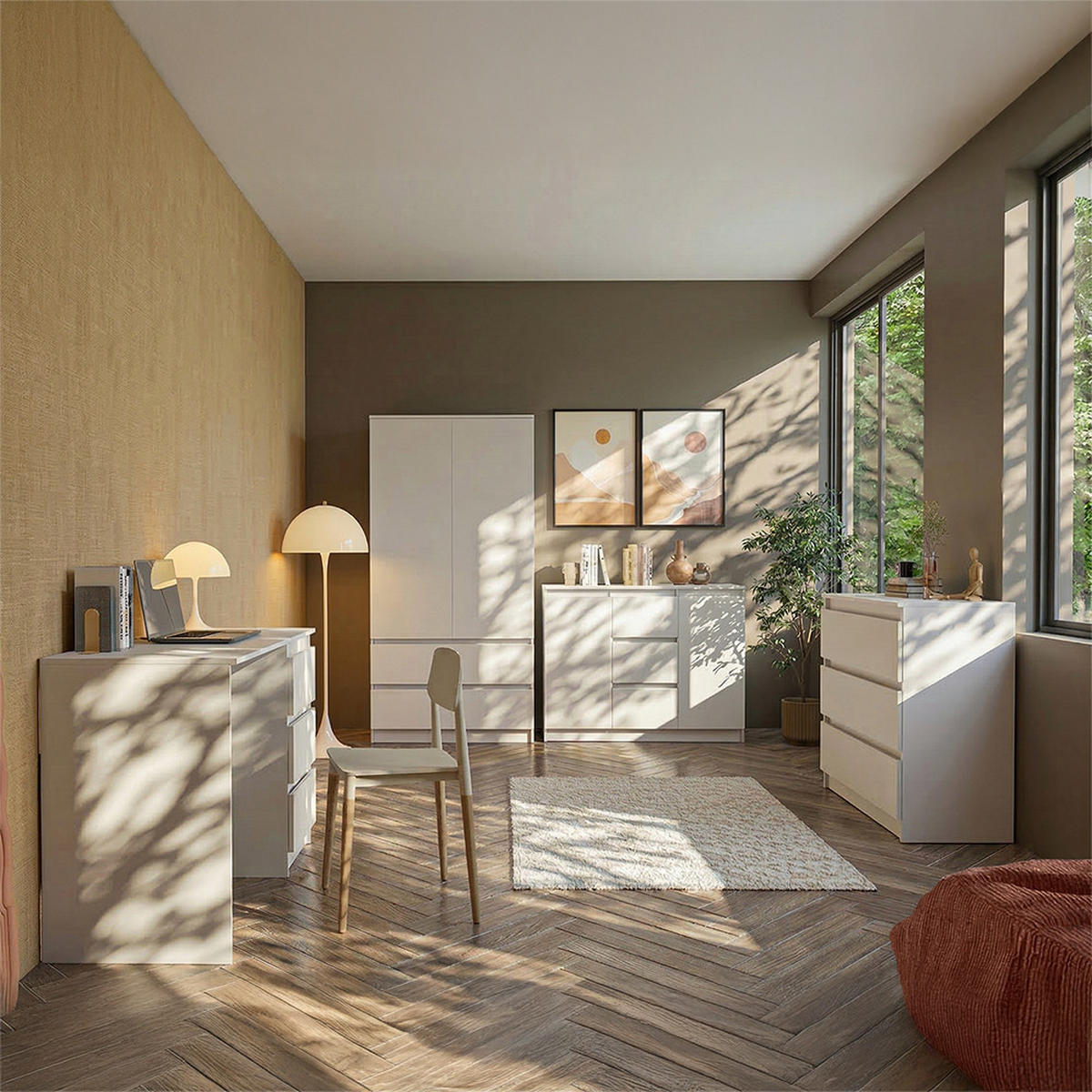 SCHREIBTISCH SOLO, Kinderzimmer, Kinderschreibtisch Kinderzimmertisch 110 cm Weiß/Weiß, grifflos - Weiß, Holzwerkstoff (110/78/50cm) - imoebel24