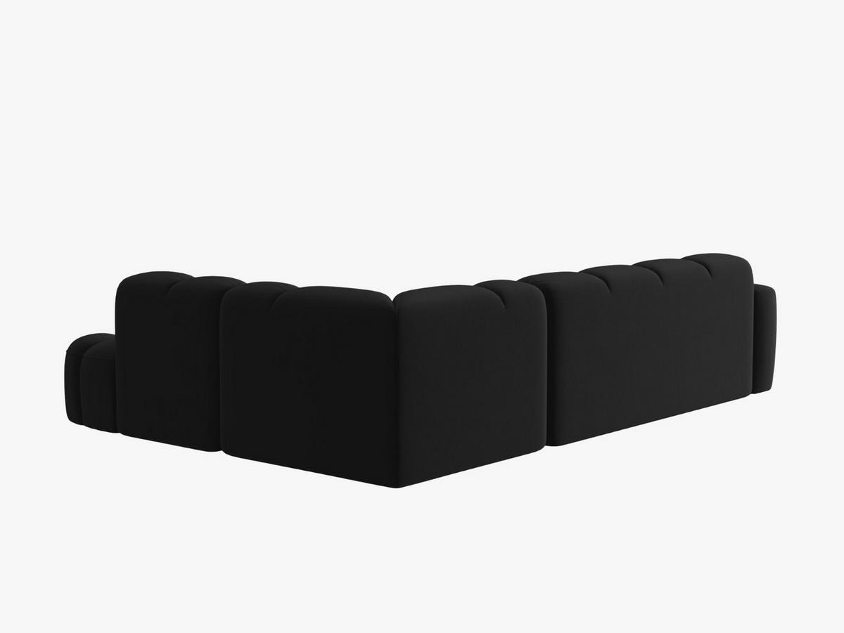 ECKSOFA rechts Lisa aus Samt schwarz 5 Sitzplätze - Schwarz, Textil (234/293cm) - Micadoni