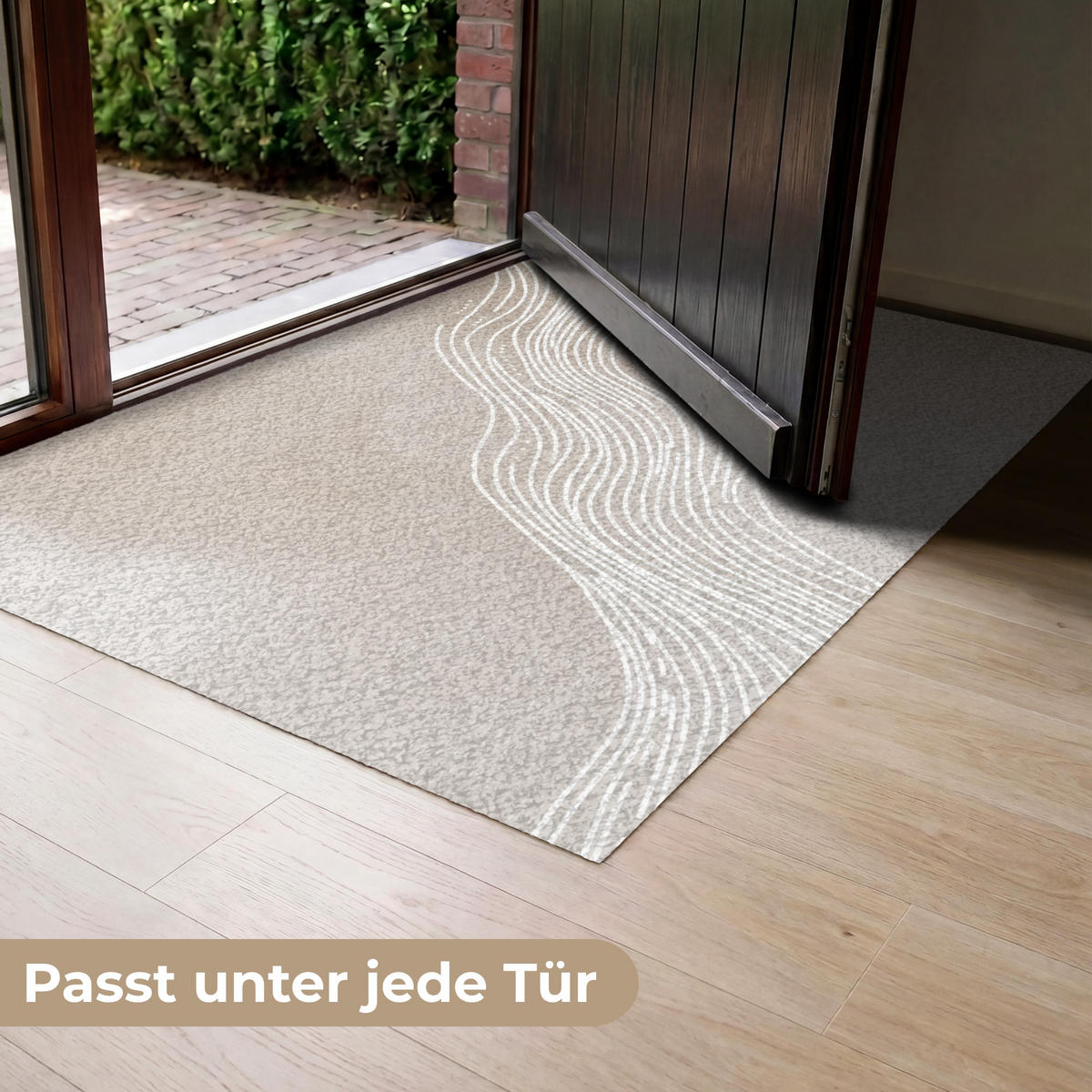 ROHOŽKA Vlnité linie - Plynulé - Pískové barvy 120x80 cm - béžová, textil/umělá hmota (120/0.4cm) - MuchoWow