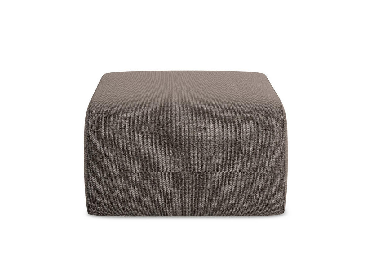 POUF Bouclé Stoff Braun - Schwarz/Mokka, Holzwerkstoff/Kunststoff (72/42/94cm) - Makamii