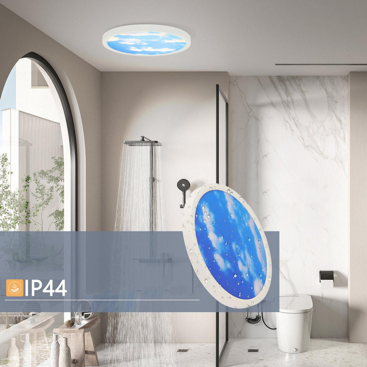 LED-DECKENLEUCHTE Wolkenzauber 23 cm - Weiß, Kunststoff (23/23/2cm) - ZMH
