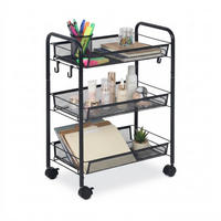 VOZÍK - čierna, kov (44.5/63/44.5cm) - Relaxdays