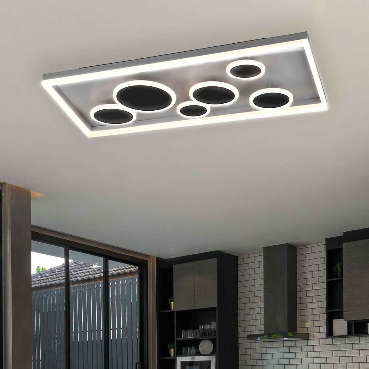 LED DECKENLEUCHTE Harriet Anthrazit - Anthrazit, Metall (80/40/9cm)