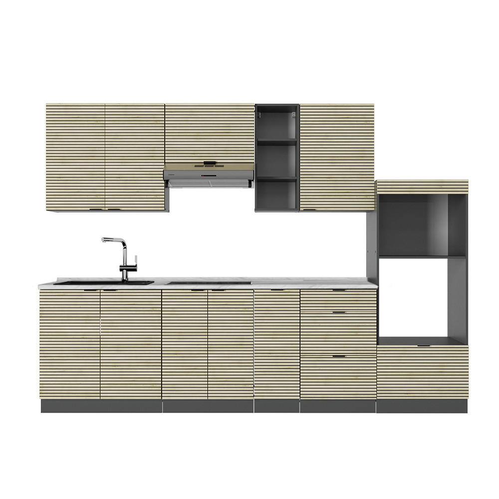 KUCHYŇSKÝ KOUT Fame-Line Dubový panel/antracit - antracitová/barva dubu, kompozitní dřevo (280/81.6/46cm) - Vicco