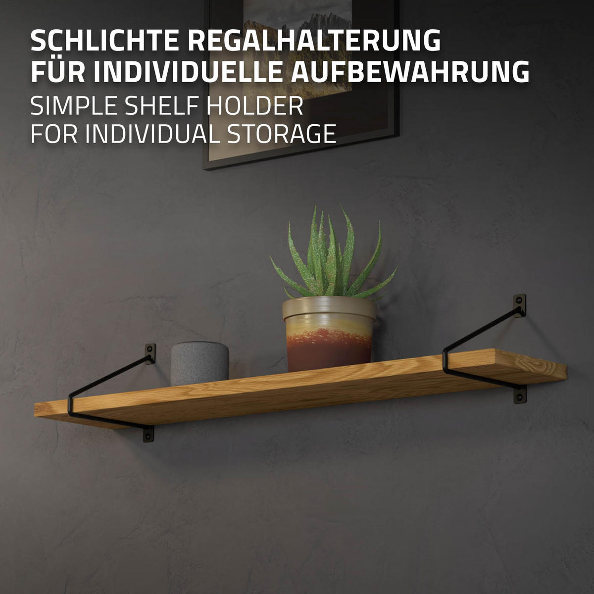 REGALHALTERUNG - Schwarz, Metall (22/2.3/18cm) - ML-DESIGN