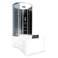 DUSCHKABINE mit Wanne K50-R30-EC Schwarz 100x170 - Schwarz, Glas/Kunststoff (98/170/225cm) - AcquaVapore by Sandra Jentho