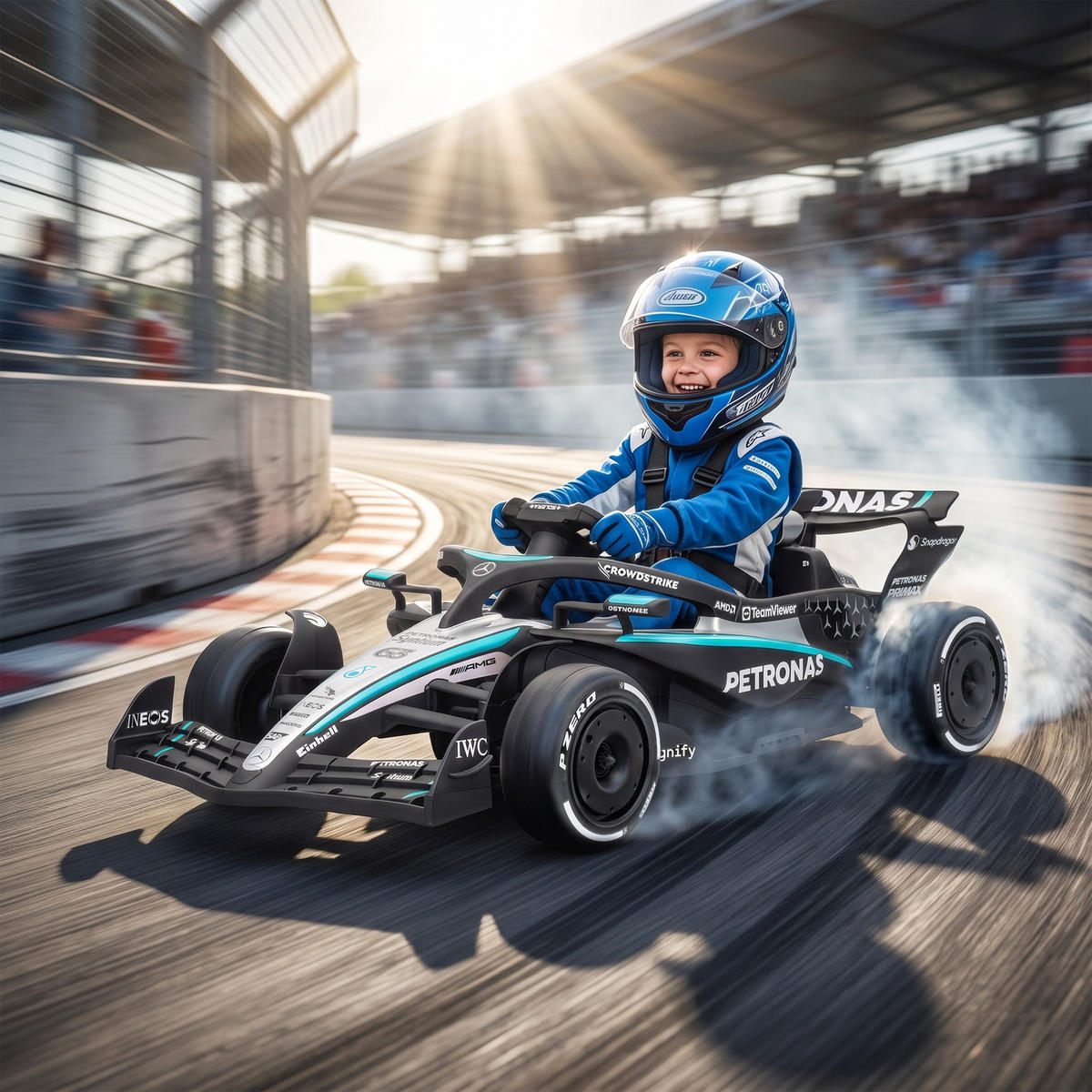 ELEKTRO-GO-KART Kunststoff Schwarz - Schwarz, Kunststoff (123/66/39cm) - AIYAPLAY