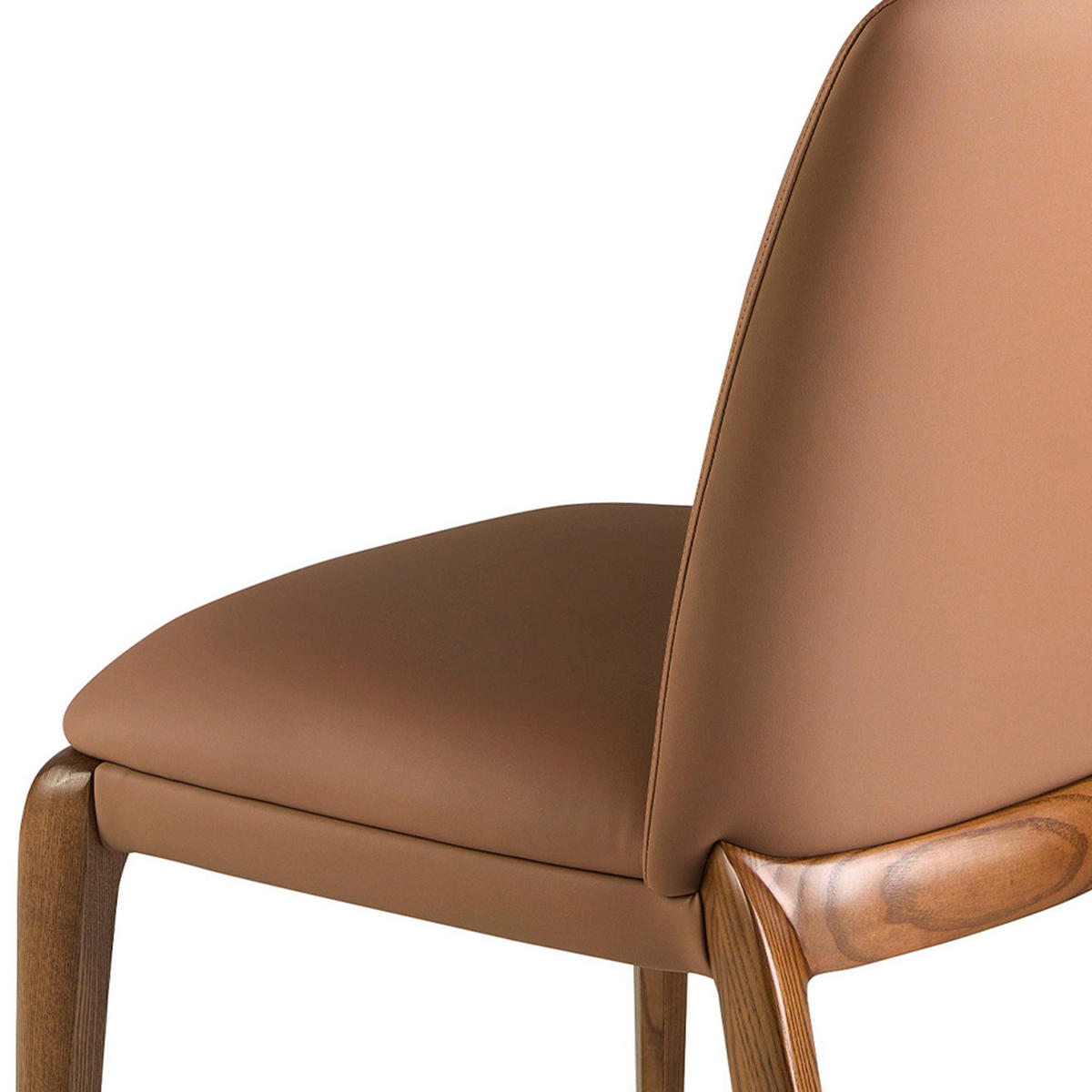 STUHL Braun Walnuss 52/60/83 cm - Walnussfarben/Braun, Leder (52/83/60cm) - ANGEL CERDA