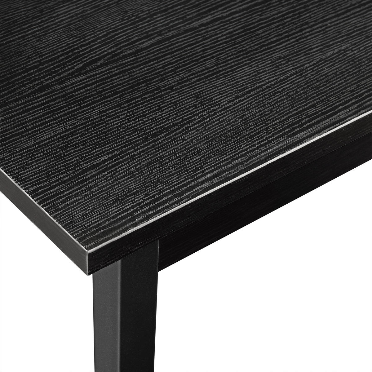 TISCHGRUPPE Bjerkvik - Schwarz, Holzwerkstoff/Textil (140/75/60cm) - [en.casa]