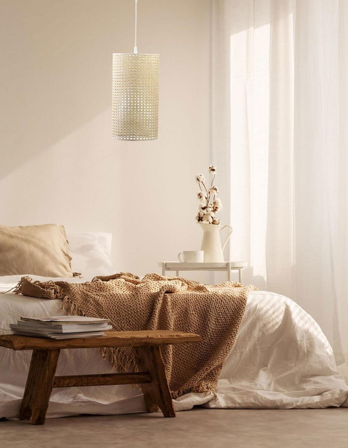 HÄNGELEUCHTE Beige 25/42 cm - Beige, Kunststoff (25/1/42cm) - ONZENO