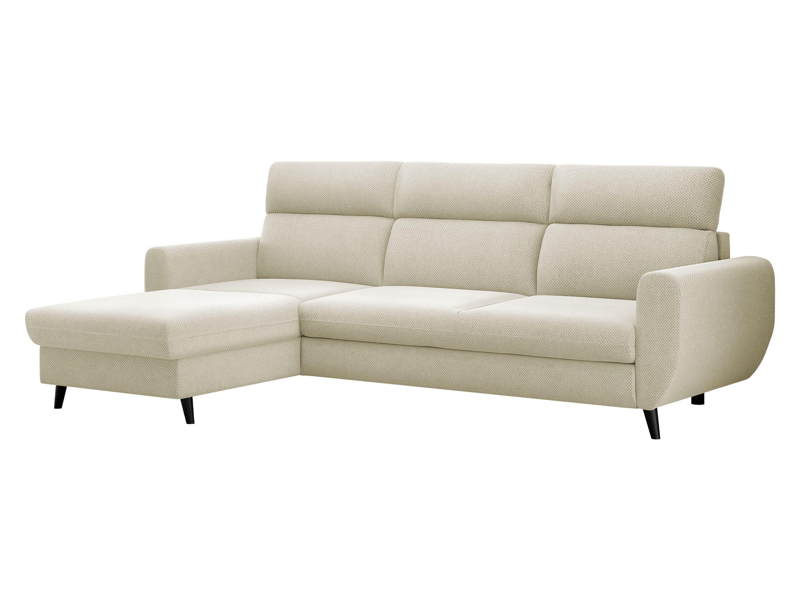 ECKSOFA Torro Mini, Seite: Links - Creme, Holz/Textil (258/168cm) - MIRJAN24