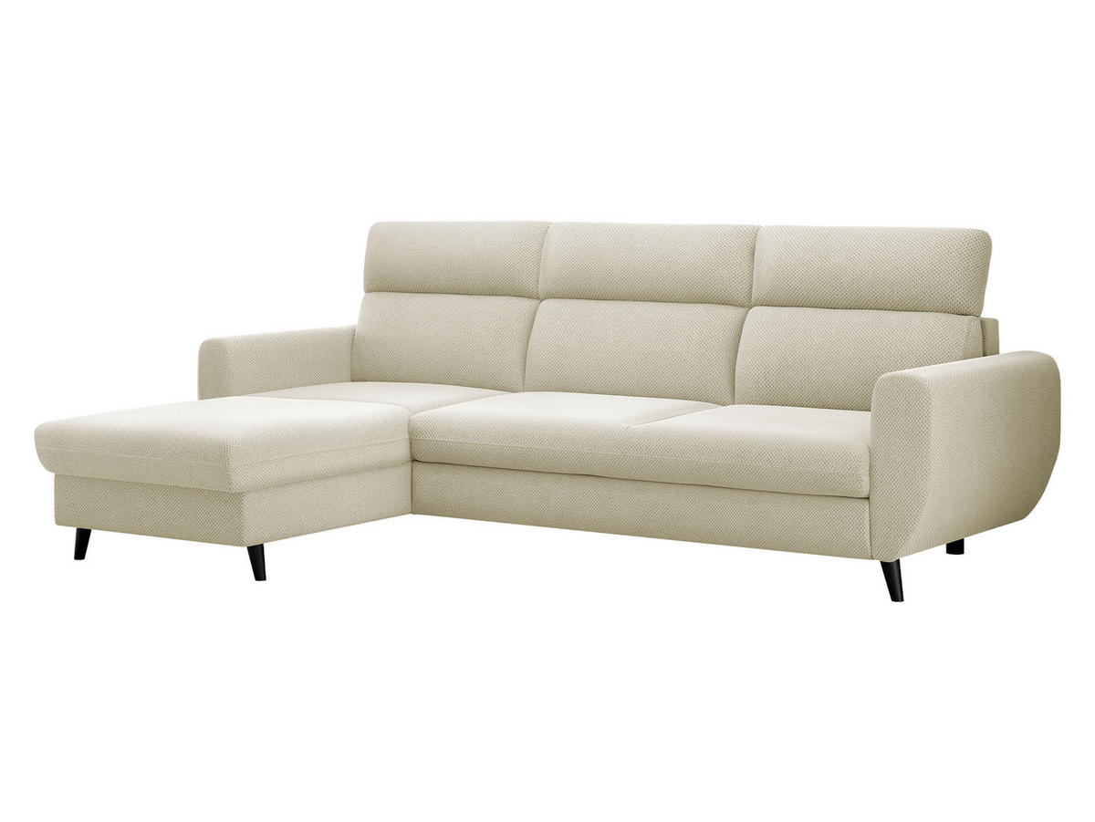 ECKSOFA Torro Mini, Seite: Links - Creme, Holz/Textil (258/168cm) - MIRJAN24