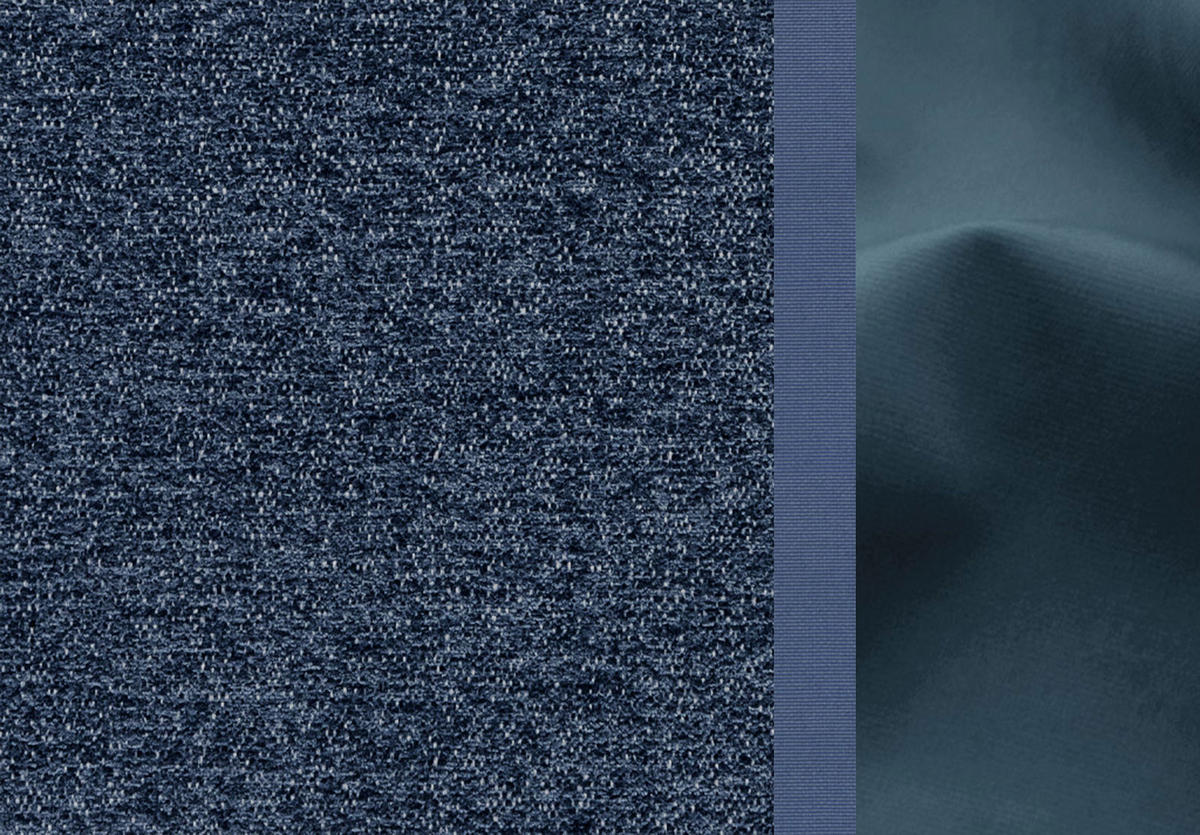 ECKSOFA WINTER 4-Sitzer, dunkelblau - Schwarz/Dunkelblau, Holzwerkstoff/Textil (158/269cm) - Courtois Laville
