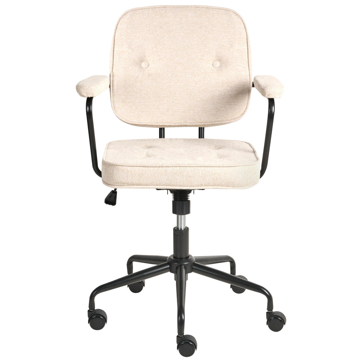 SCHREIBTISCHSTUHL Stoff Hellbeige Pawnee - Beige, Textil (64/88/64cm) - Beliani