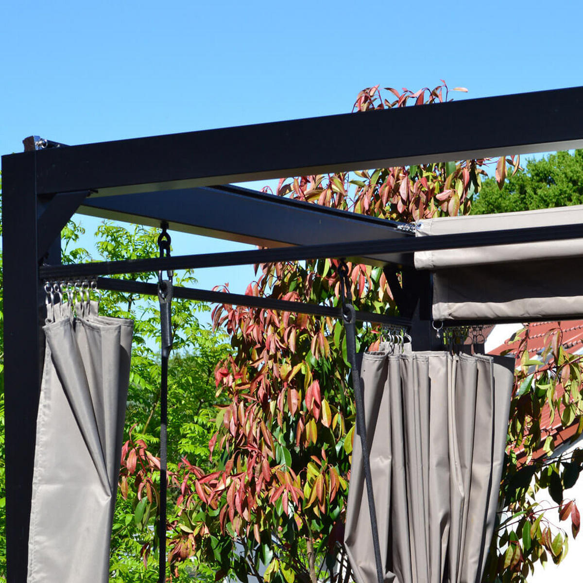 PAVILLON PROVENCE - Ohne Regenabdeckung - Anthrazit, Metall (180/210/236cm) - Home Deluxe