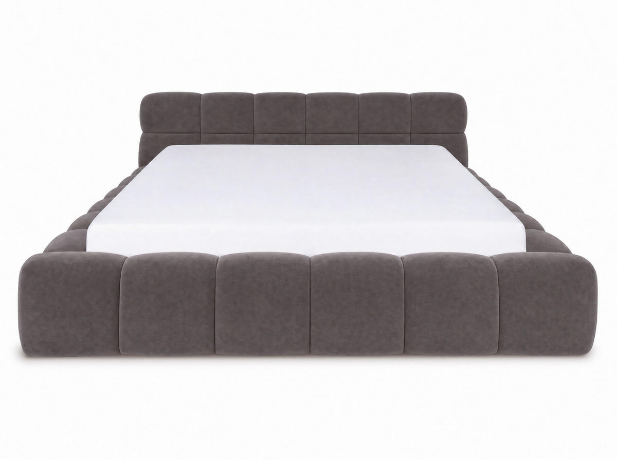 POLSTERBETT Miley Grau 140/200 cm Samt mit Bettkasten - Grau, Holz/Textil (140/200cm) - wonello