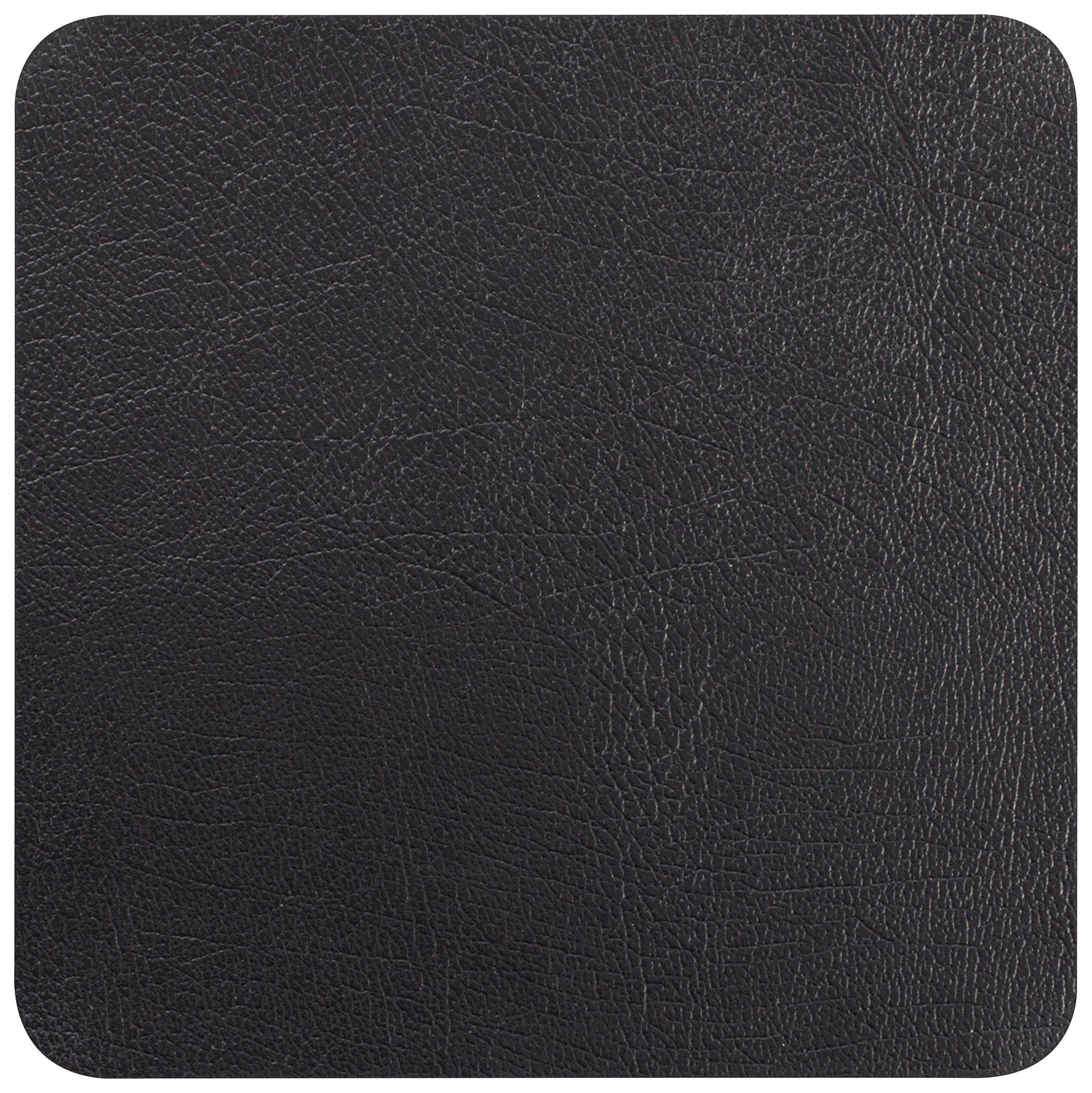 UNTERSETZER Jette aus Leder in Schwarz - Schwarz, Leder (10/10cm) - Premium Living
