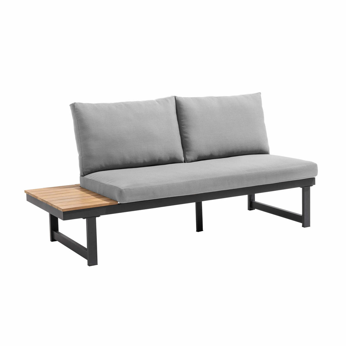 GARTEN-LOUNGEGARNITUR 6-Sitzer, Grau - Grau, Holz - Oviala
