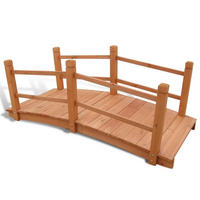 HOLZBRÜCKE mit Geländer MILAN Braun | 140x60x56cm | Gartenbrücke Teichbrücke Holzsteg - Braun, Holz (60/140/56cm) - DELUKE