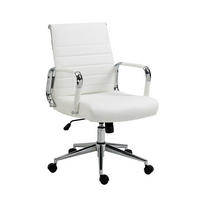 SCHREIBTISCHSTUHL OFFICE COMFORT LB Kunstleder Weiß - Silberfarben/Weiß, Textil/Metall (56/103/64cm) - SVITA