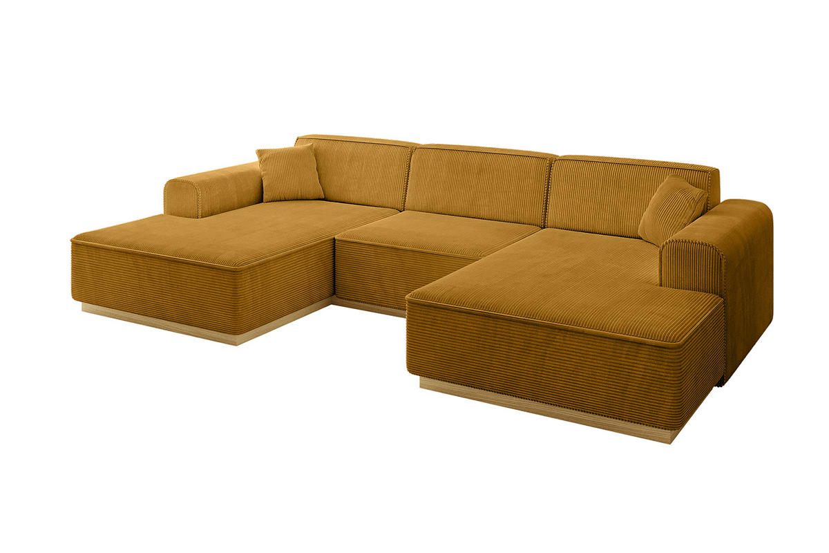 WOHNLANDSCHAFT IREA-U1-v2 - 297x165x81 cm Senfgelb - Currygelb, Holzwerkstoff/Textil (297/81/165cm) - ALTDECOR