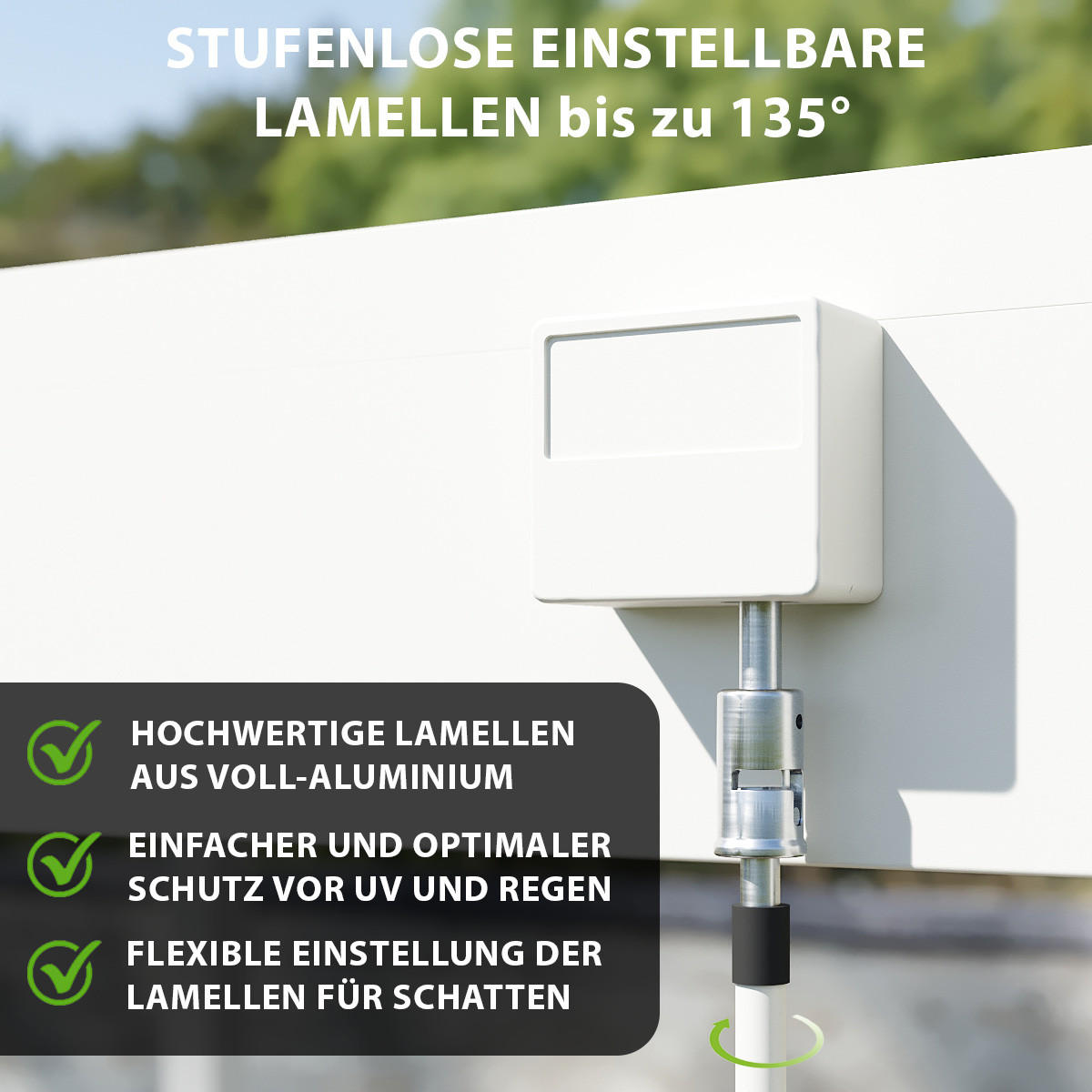 PERGOLA Deluxe Plus Elektrisch Wand Pavillon Terrassenüberdachung Alu LED 4 x 8 m - Weiß, Metall (400/255/800cm) - WEIDE