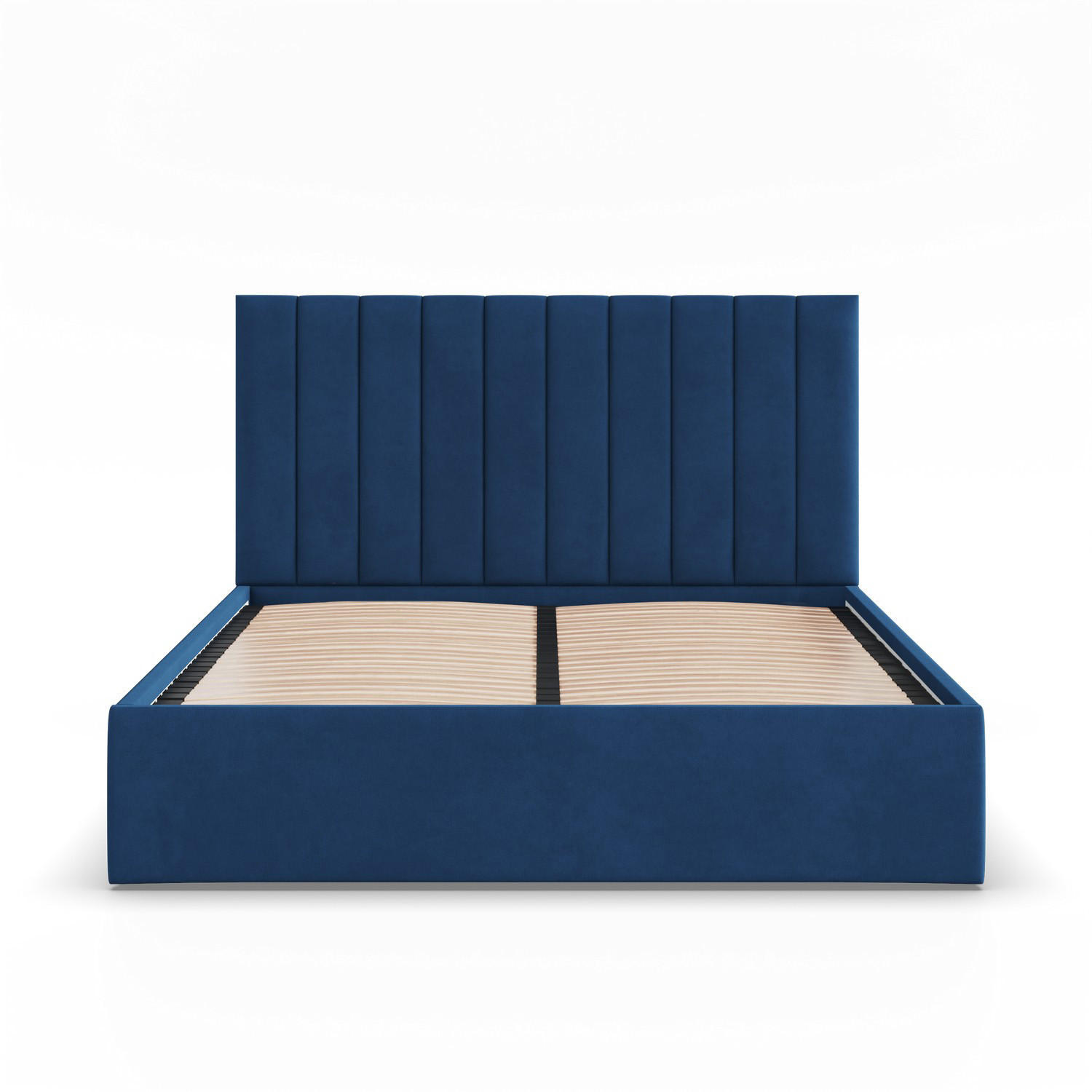 POLSTERBETT MIT KOPFTEIL 160x200 ohne Bettkasten POLLA, Blau - Dunkelblau, Textil (160/200cm) - Mebligo