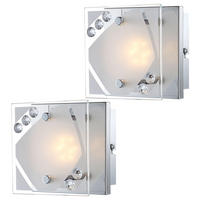 LED WANDLEUCHTE MIGO Metall Silber - Silberfarben, Glas (12/9/12cm) - Globo Lighting